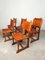 Italian Rustic Chairs in Cognac Studded Leather and Oak Wood, 1930s, Set of 6, Image 1