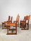 Italian Rustic Chairs in Cognac Studded Leather and Oak Wood, 1930s, Set of 6 13