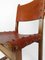 Italian Rustic Chairs in Cognac Studded Leather and Oak Wood, 1930s, Set of 6 2