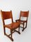 Italian Rustic Chairs in Cognac Studded Leather and Oak Wood, 1930s, Set of 6 20