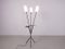Black Metal Floor Lamp with Three White Shades, 1960s 2