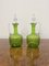 Victorian Green Glass Decanters, 1880s, Set of 2 2