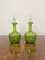 Victorian Green Glass Decanters, 1880s, Set of 2 1