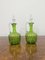 Victorian Green Glass Decanters, 1880s, Set of 2 3