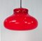 Lampada a sospensione vintage in vetro rosso, anni '60, Immagine 1