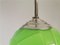 Lampe à Suspension Globe Style Art Déco en Opaline Verte, 1960s 8