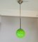 Lampe à Suspension Globe Style Art Déco en Opaline Verte, 1960s 1