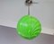 Lampe à Suspension Globe Style Art Déco en Opaline Verte, 1960s 7