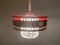 Lámpara colgante era espacial vintage en rojo, años 70, Imagen 13