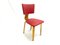 Nordic Chairs with Original Sky Coverage in Red, 1960s, Set of 4, Image 4
