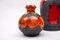 Vases Fat Lava Vintage Rouge et Orange en Céramique, Allemagne, 1960s, Set de 4 4