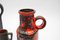 Vases Fat Lava Vintage Rouge et Orange en Céramique, Allemagne, 1960s, Set de 4 6
