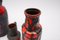 Vintage German Red and Orange Fat Lava Ceramic Vases, 1960s, Set of 4, Image 7