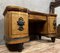 Art Deco Curved Centre Desk in Light Burr Wood and Black Lacquer, 1925 4