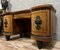 Art Deco Curved Centre Desk in Light Burr Wood and Black Lacquer, 1925 2