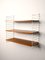 Wall Bookcase with Wooden Shelves, 1960s 1