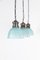 Industrial Blue Tinted Holophane Pendant Light, 1930s, Image 5