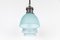 Industrial Blue Tinted Holophane Pendant Light, 1930s 8