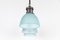 Industrial Blue Tinted Holophane Pendant Light, 1930s, Image 8
