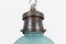 Lámpara colgante Holophane industrial tintada en azul, años 30, Imagen 3