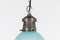 Industrial Blue Tinted Holophane Pendant Light, 1930s, Image 4