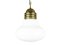 White Glass and Gilt-Plated Metal Pendant Lamp in the style of Piero Brombin from Artemide, 1960s, Image 1
