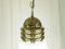 Lampada a sospensione in vetro bianco e metallo dorato nello stile di Piero Brombin di Artemide, anni '60, Immagine 3