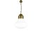 White Glass and Gilt-Plated Metal Pendant Lamp in the style of Piero Brombin from Artemide, 1960s, Image 2