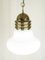 White Glass and Gilt-Plated Metal Pendant Lamp in the style of Piero Brombin from Artemide, 1960s, Image 4