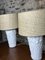 Lámparas de mesa vintage de yeso y ratán, años 80. Juego de 2, Imagen 6