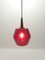 Mid-Century Glass and Teak Pendant Lamp, 1970s, Image 4