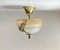 Danish Opaline Glass and Brass Ceiling Lamp 1