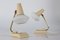 Vintage Bedside Table Lamps in Cream and White, 1950s, Set of 2 1