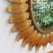 Specchio Sunburst vintage in metallo dorato con motivo a foglie, Spagna, anni '70, Immagine 9