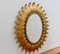 Vintage Spanish Gilt Metal Sunburst Mirror with Leaf Motif, 1970s 5