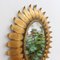 Vintage Spanish Gilt Metal Sunburst Mirror with Leaf Motif, 1970s 6