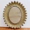 Vintage Spanish Gilt Metal Sunburst Mirror with Leaf Motif, 1970s 15