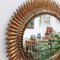 Mid-Century Spanish Gilt Metal Sunburst Mirror with Leaf Motif, 1960s 4