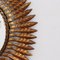 Mid-Century Spanish Gilt Metal Sunburst Mirror with Leaf Motif, 1960s 6