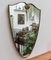 Specchio da parete vintage con cornice in ottone nello stile di Gio Ponti, Italia, anni '50, Immagine 3