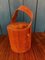 Large Danish Ice Bucket in Teak and Leather by Nissen, 1950s, Image 1