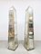 Esculturas de obelisco vintage de vidrio espejo de Olivier De Schrijver, años 90. Juego de 2, Imagen 1