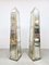 Vintage Mirror Glass Obelisk Sculptures by Olivier De Schrijver, 1990s, Set of 2 1