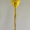 Lámpara de araña italiana de tres brazos de metal amarillo con conos de vidrio opalino, años 50, Imagen 19