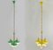 Italian Three-Arm Chandelier in Yellow Metal with Opaline Glass Cones, 1950s, Image 20