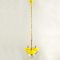 Lámpara de araña italiana de tres brazos de metal amarillo con conos de vidrio opalino, años 50, Imagen 13