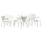 3207 and 3107 Chairs by Arne Jacobsen for Fritz Hansen, Denmark, 1973, Set of 8 1