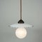 Mid-Century French Opaline Glass Pendant Light, 1950s, Image 3