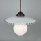 Mid-Century French Opaline Glass Pendant Light, 1950s 10