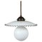 Mid-Century French Opaline Glass Pendant Light, 1950s, Image 1